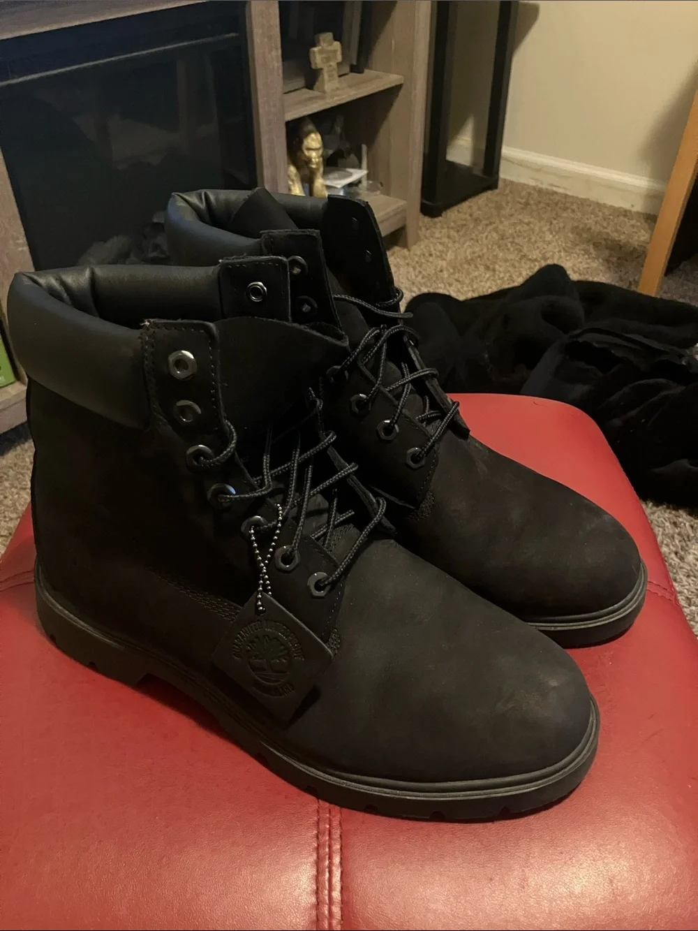 Timberland Black Lace-Up Work Boots